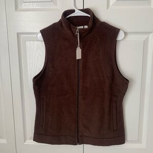 Chocolate Brown Sleeveless Kim Roger’s Zip-Up Vest